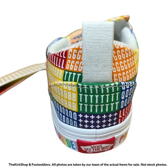 VANS Slip-On V "PRIDE" (Multi-Color / White) Toddler Shoes - Picture 4 of 5